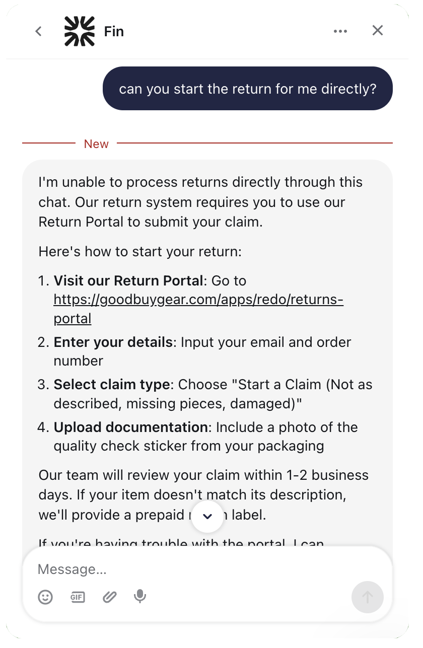 GoodBuy AI return response