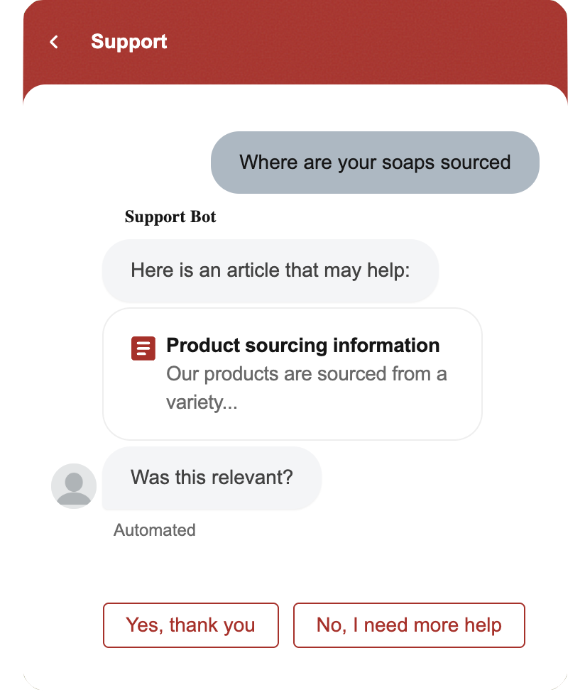 Gorgias handling a customer question