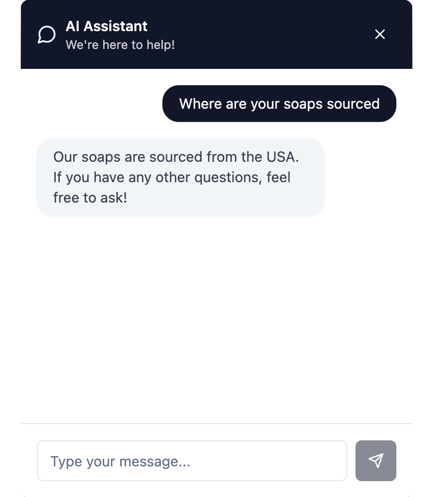 Valiopt AI handling a customer question